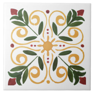 Farbiges Blumendesign Fliese