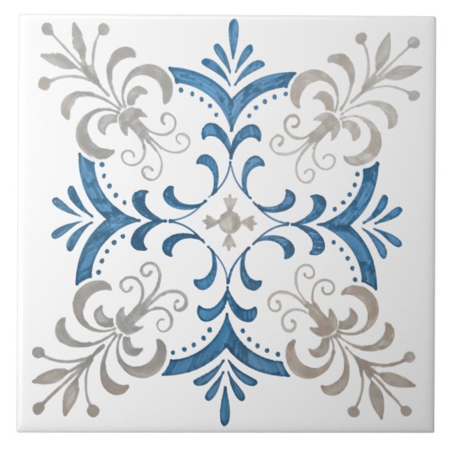Farbiges Blumendesign Fliese (Vorderseite)