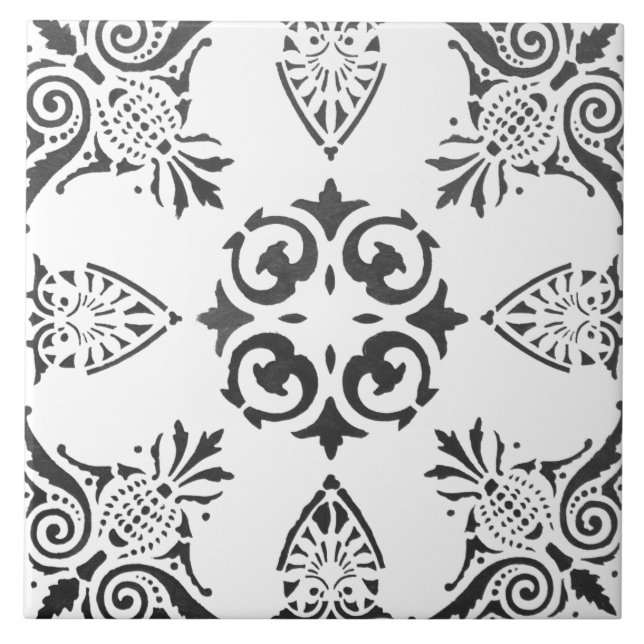 Farbiges Blumendesign Fliese (Vorderseite)