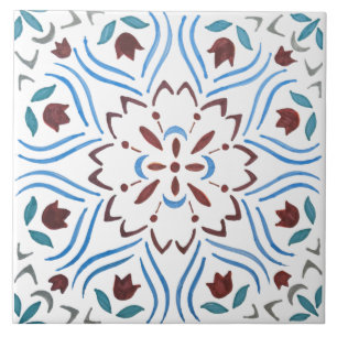 Farbiges Blumendesign Fliese