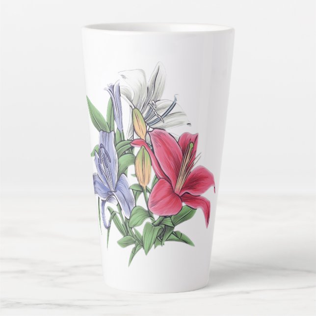 farbiges Blumendesign Milchtasse (Vorderseite)