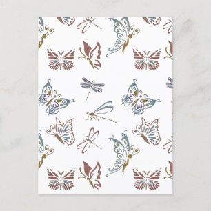 Farbiges Blumendesign Postkarte