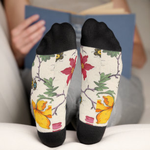 Farbiges, blumengeschmücktes Design Socken