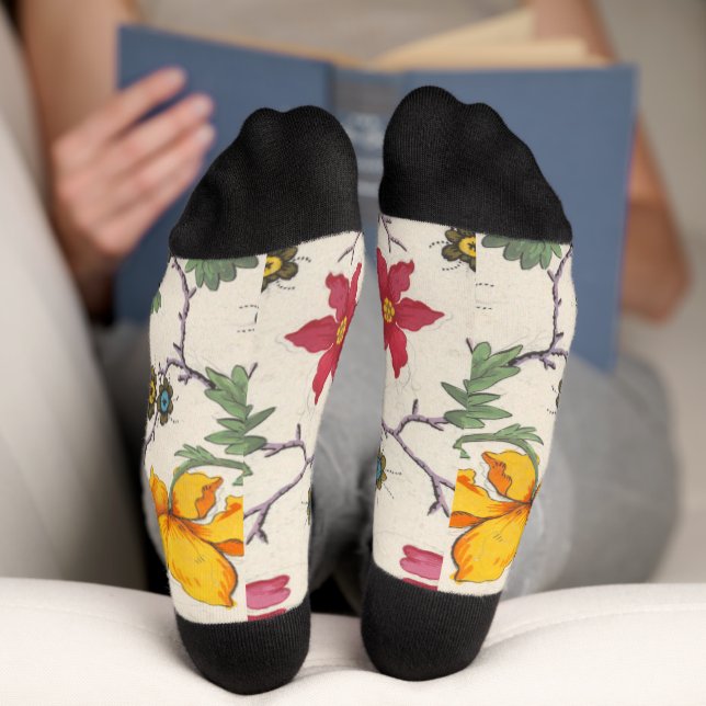 Farbiges, blumengeschmücktes Design Socken (Unterseite)