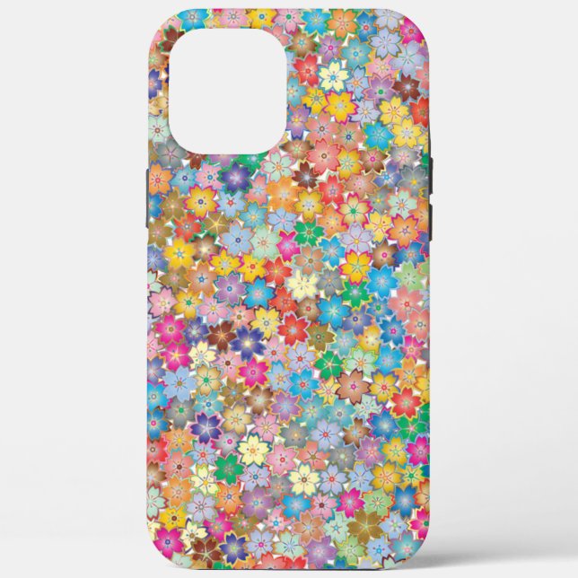 FARBIGES BLUMENMUSTER BOTANISCH  Case-Mate iPhone HÜLLE (Rückseite)