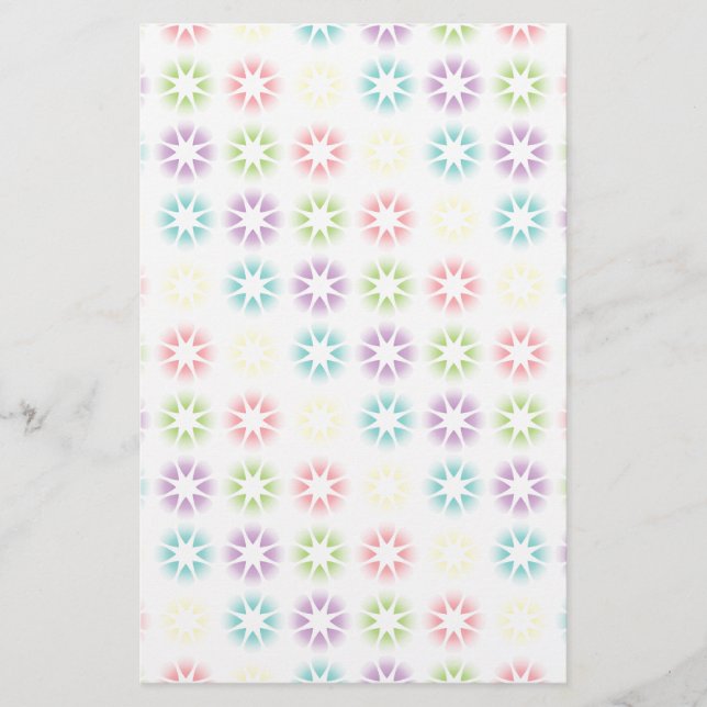Farbiges Blumenmuster Briefpapier (Vorderseite)