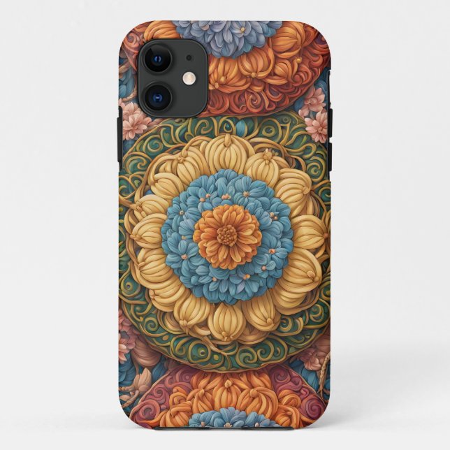 Farbiges Blumenmuster Case-Mate iPhone Hülle (Rückseite)