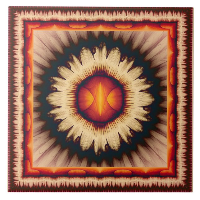 Farbiges Blumenmuster Fliese (Vorderseite)