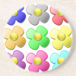 FARBIGES BLUMENMUSTER GETRÄNKEUNTERSETZER