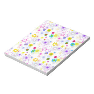 Farbiges Blumenmuster Notizblock