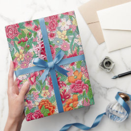 Farbiges Blumenmuster Papier Geschenkpapier