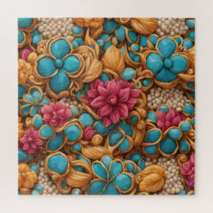 Farbiges Blumenmuster Puzzle