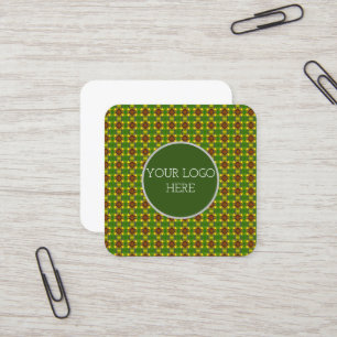 Farbiges Blumenmuster Quadratische Visitenkarte