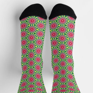 Farbiges Blumenmuster Socken