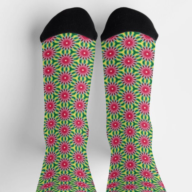 Farbiges Blumenmuster Socken (Oben)