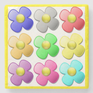 FARBIGES BLUMENMUSTER STEINUNTERSETZER