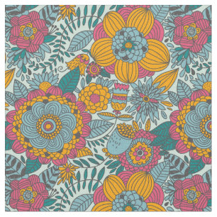 Farbiges Blumenmuster Stoff