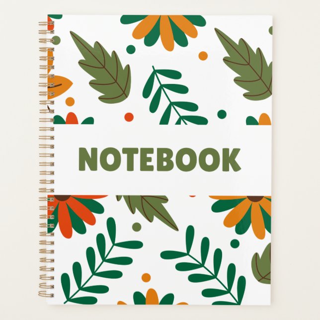 Farbiges Blumennotizbuch – Minimalistischer Planer (Vorderseite)
