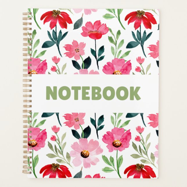 Farbiges Blumennotizbuch – Minimalistisches Blumen Planer (Vorderseite)