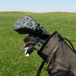 Farbiges Blumenpaisley-Muster Golf Headcover