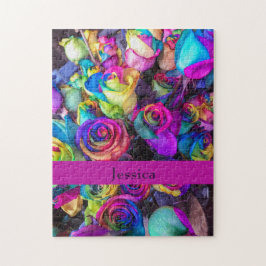 Farbiges Bluterguss Monogramm schwer Hübsch schwer Puzzle