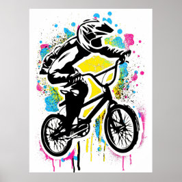 Farbiges Bmx Poster - Bmx Bike Bicycle - Graffiti