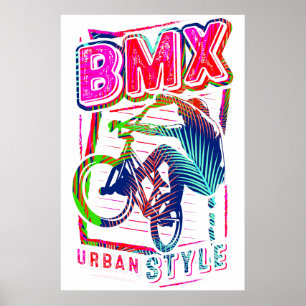 Farbiges Bmx Poster - Bmx Bike Bicycle - Urban