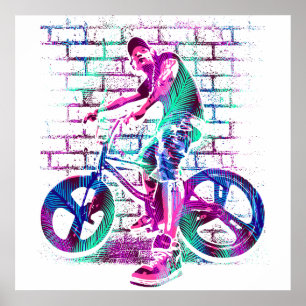Farbiges Bmx Poster - Bmx Bike Bicycle - Urban