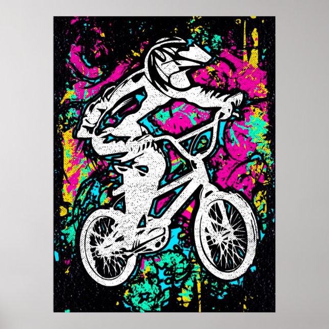 Farbiges Bmx Poster - Bmx Bike - Bmx Bicycle (Vorne)