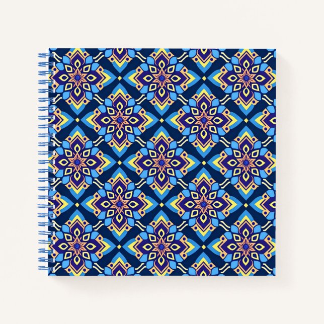 Farbiges Boho Geometrie-Muster Notizbuch (Vorderseite)