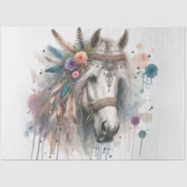 Farbiges Boho Horse Tissue Paper Seidenpapier