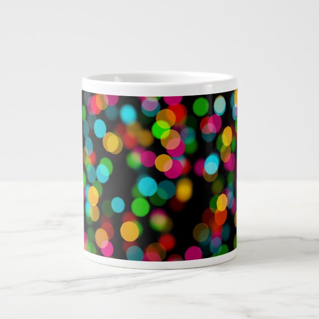Farbiges Bokeh-Design Jumbo-Tasse (Vorderseite)