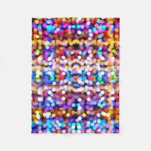 Farbiges Bokeh-Zirkel-Muster Fleecedecke