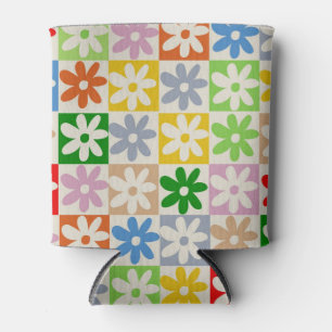 Farbiges, Bold Checkered Blume Y2K-Muster Dosenkühler