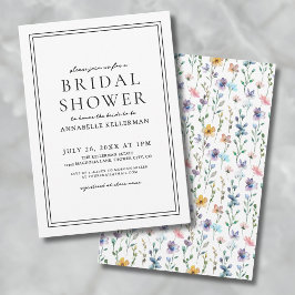 Farbiges botanisches Brautparty der Wildblume Einladung