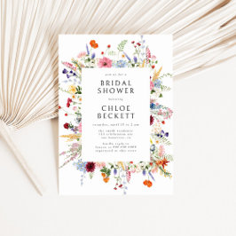 Farbiges Brautparty der Wildblume Einladung