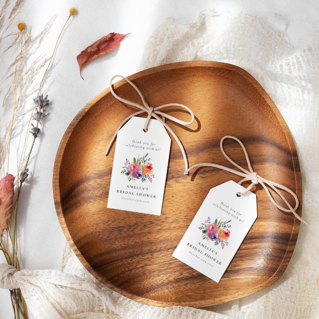 Farbiges Brautparty für Wasserfarben Geschenkanhänger (Von Creator hochgeladen)