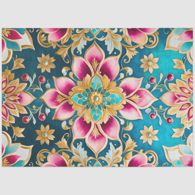 Farbiges Byzantinisches Juwel Art Tissue Seidenpapier (Vorderseite)