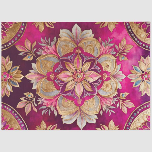 Farbiges Byzantinisches Juwel Art Tissue Seidenpapier (Vorderseite)