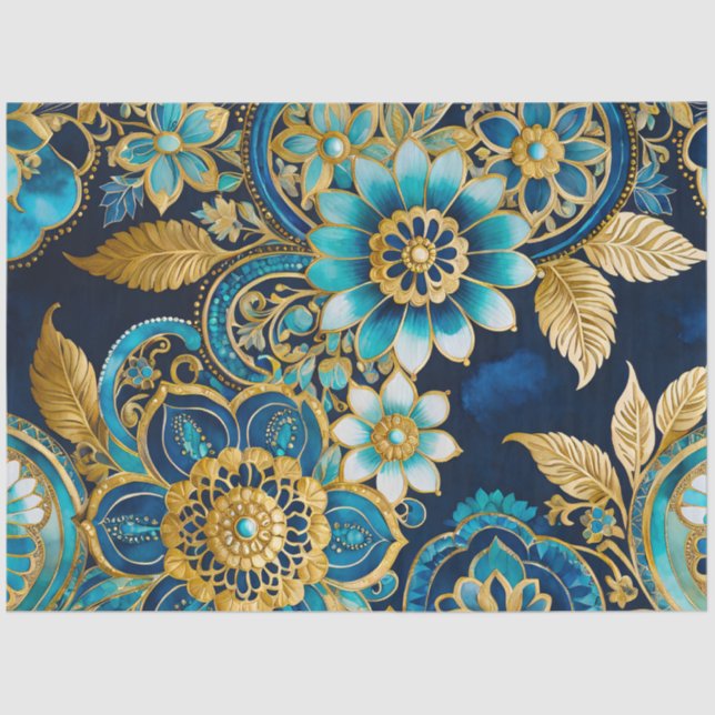 Farbiges Byzantinisches Juwel Art Tissue Seidenpapier (Vorderseite)