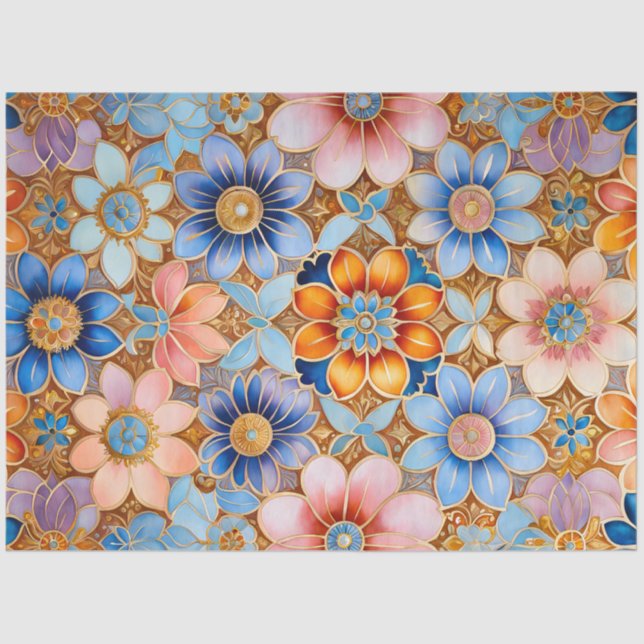 Farbiges Byzantinisches Juwel Art Tissue Seidenpapier (Vorderseite)