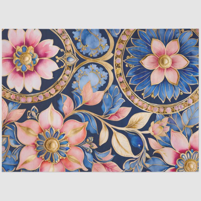 Farbiges Byzantinisches Juwel Art Tissue Seidenpapier (Vorderseite)