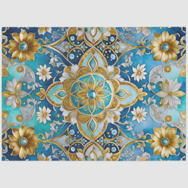 Farbiges Byzantinisches Juwel Art Tissue Seidenpapier (Vorderseite)