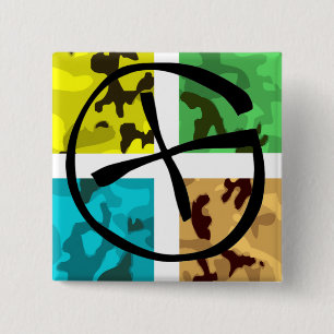 Farbiges Camouflage Geocaching Logo Button