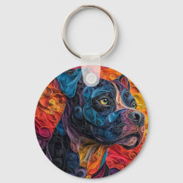 Farbiges Cane Corso Dog Portrait Schlüsselanhänger