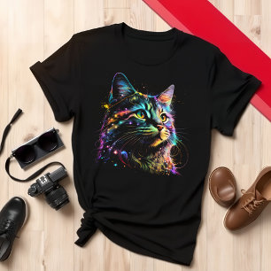 Farbiges Cat Lover Kat Enthusiast Apparel T-Shirt