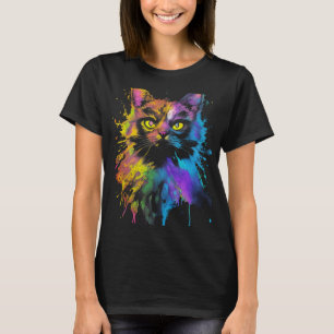 Farbiges Cat Portrait 1 T-Shirt