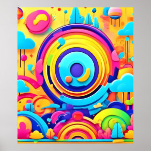 Farbiges Chaos in der Whimsiswelt Poster