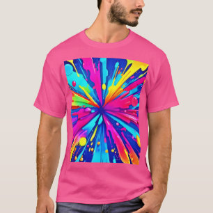 Farbiges Chaos: Malerischer Spritzer Abstrakte Kun T-Shirt