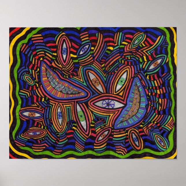 Farbiges Chaos Poster (Vorne)